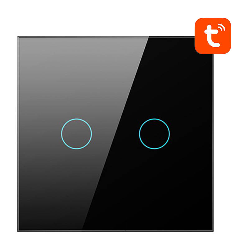 Întrerupător smart ZigBee Avatto LZTS02-EU-B2, 2 Canale, Fără Nul, compatibil TUYA (negru) [2]