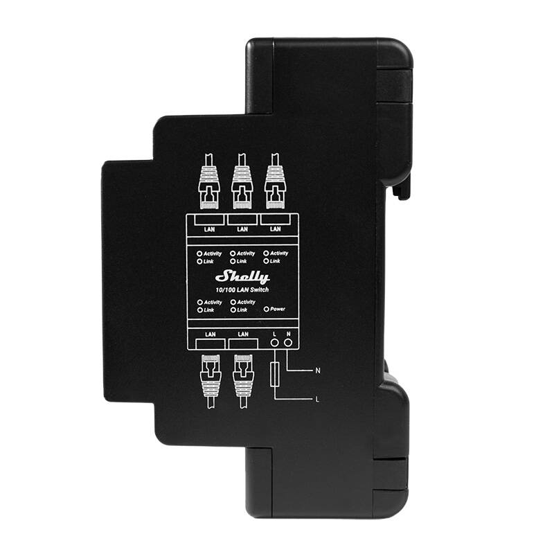 Shelly LAN Switch, cu 5 porturi, 10/100mbps, compatibil SINA DIN [5]