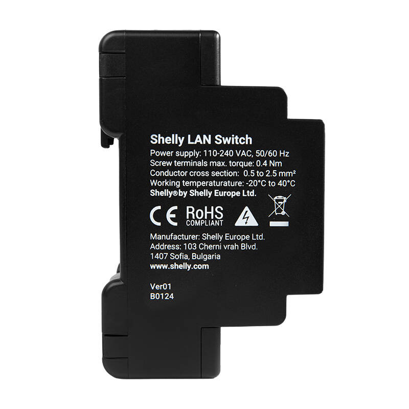 Shelly LAN Switch, cu 5 porturi, 10/100mbps, compatibil SINA DIN [3]