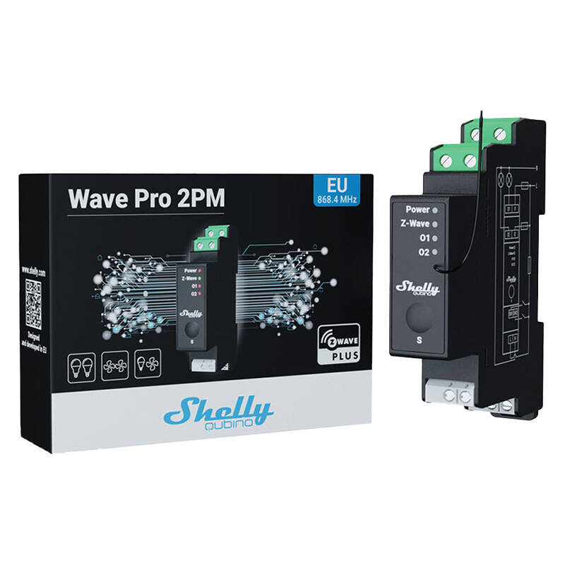 Releu cu 2 canale pentru șină DIN cu măsurare a energiei Shelly Qubino Pro 2PM [3]