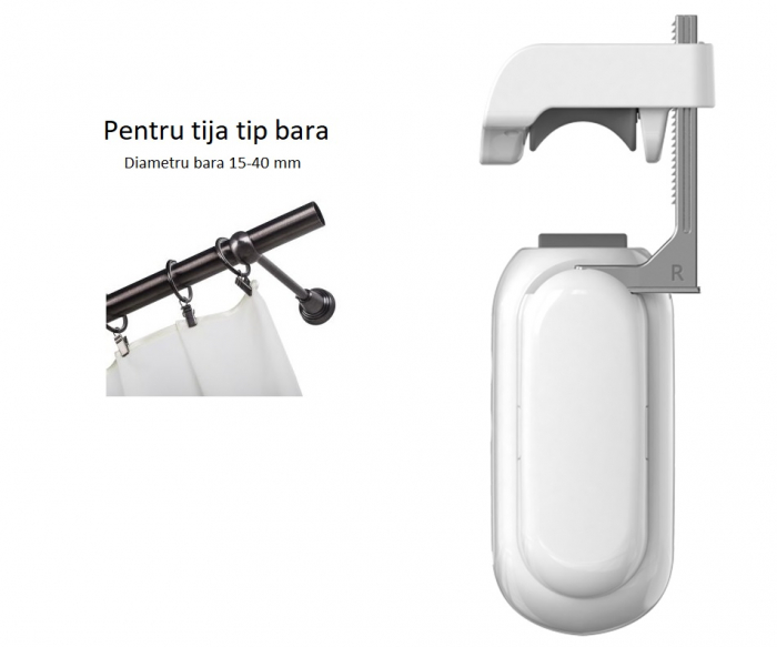 Robot smart pentru perdele si draperii, tija tip bara, Senzor de lumina si de temperatura, Bluetooth [2]