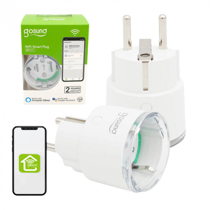 Set de doua prize inteligente, WiFi Gosund SP111, 3680W, 16A, Tuya [6]