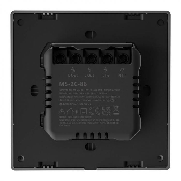 Sonoff M5 - Intrerupator smart, wireless, 2 Butoane, Gri [5]