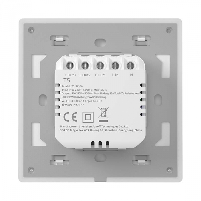 Intrerupator Smart cu Touch si WiFi, Sonoff TX T5 2C (2 Canale) [3]