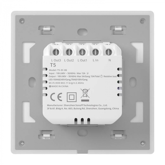 Intrerupator Smart cu Touch si WiFi, Sonoff TX T5 4C ( 4 Canale ) [3]