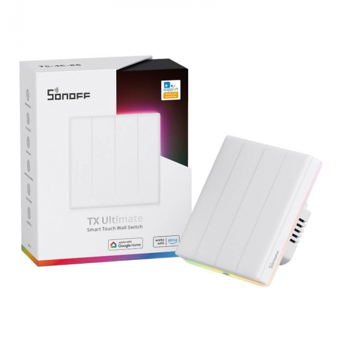 Intrerupator Smart cu Touch si WiFi, Sonoff TX T5 4C ( 4 Canale ) [4]
