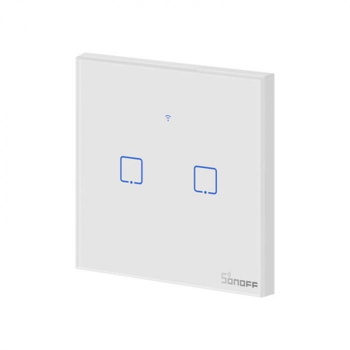 Sonoff T1EU2C-TX - Intrerupator touch, 2 butoane, WiFi si RF 433Mhz [2]