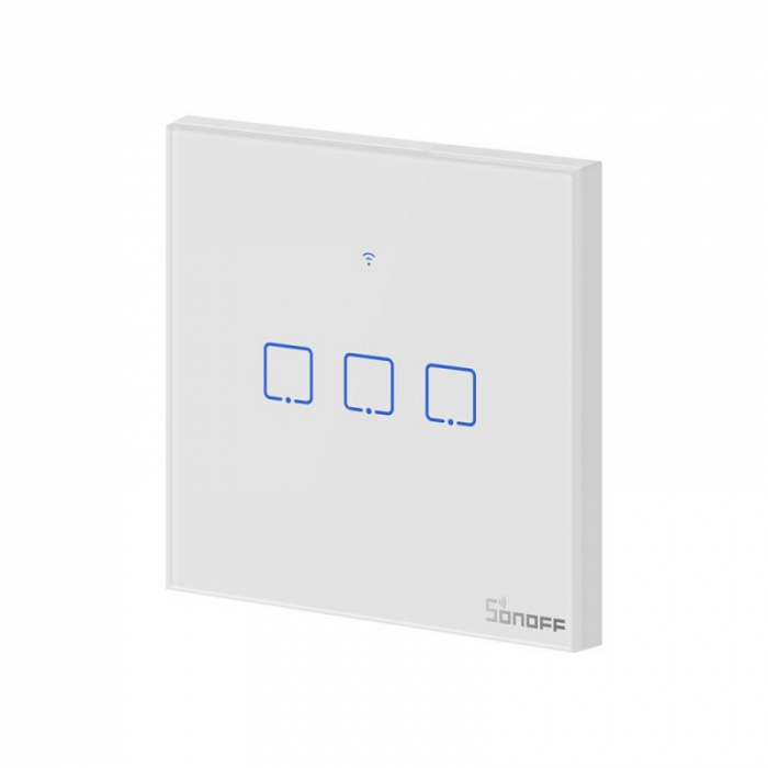 Sonoff T1EU3C-TX - Intrerupator touch, 3 butoane, WiFi si RF 433Mhz [2]