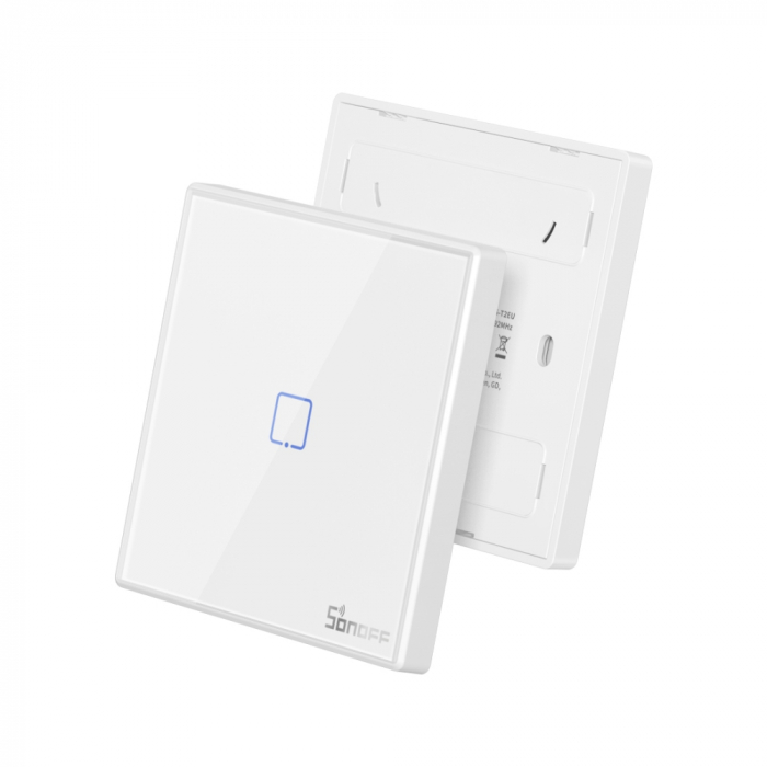 Sonoff T2EU1C-RF - Intrerupator touch alb, 1 buton, RF 433Mhz [2]