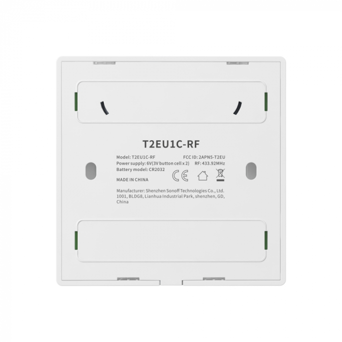Sonoff T2EU1C-RF - Intrerupator touch alb, 1 buton, RF 433Mhz [3]