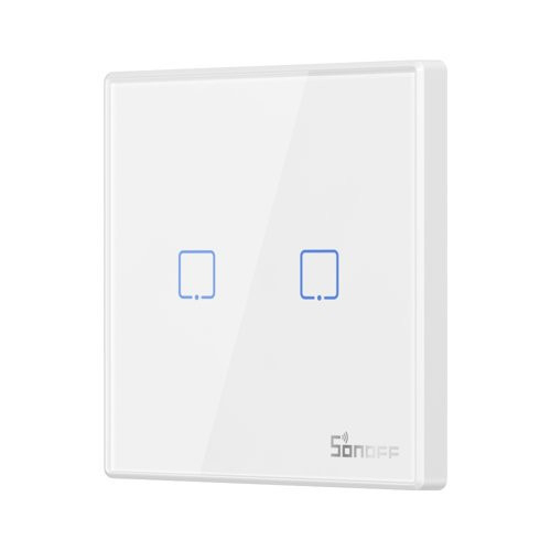 Sonoff T2EU2C-RF - Intrerupator touch alb, 2 butoane, RF 433Mhz [2]