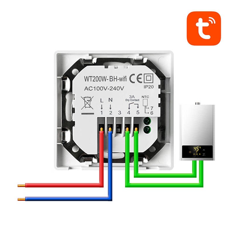 Termostat inteligent Avatto WT200-BH-3A-W Încălzire cazan 3A WiFi TUYA [4]