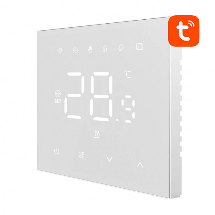Termostat inteligent Avatto WT410-16A-W pentru încălzire electrică in pardoseală, 16A, WiFi, Alb [2]