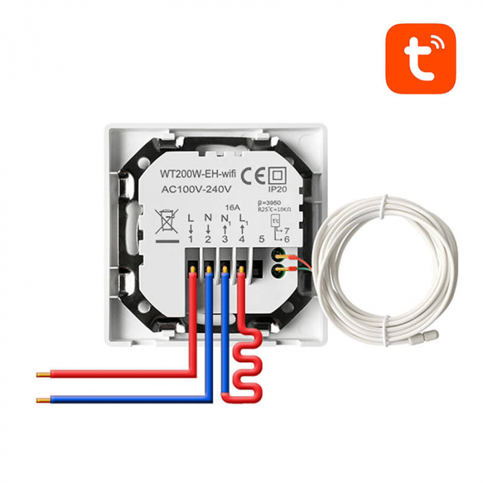 Termostat smart pentru incalzire electrica in pardoseala, Avatto WT200, 16A, Wi-Fi, Tuya [6]