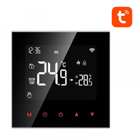 AVATTO WT100-WH-3A - Termostat Smart pentru incalzire in pardoseala cu apa, WiFi, Tuya, Negru [2]