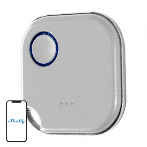 Telecomenzi si huburi - Buton de activare acțiuni și scene Shelly Blu Button 1, Bluetooth (alb)