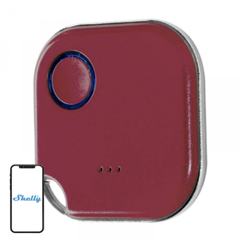 Telecomenzi si huburi - Buton de activare acțiuni și scene Shelly Blu Button 1, Bluetooth (roșu)