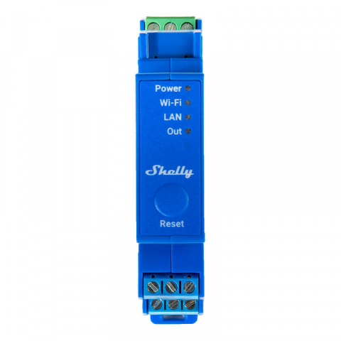 Relee Wireless - Comutator inteligent pentru șină DIN Shelly Pro 1 cu contacte uscate, 1 canal;