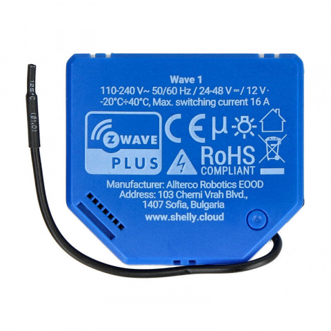 Releu inteligent Shelly Qubino Wave 1 cu 1 canal, protocol Z-Wave [1]