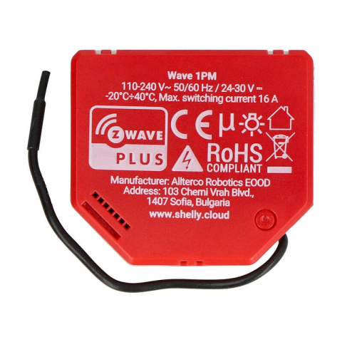 Releu inteligent Shelly Qubino Wave PM1 cu contor de putere, protocol Z-Wave [1]