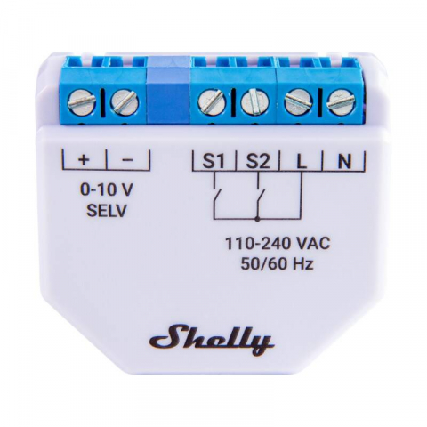 Dimmer pentru iluminat Shelly Plus WiFi 0-10V, compatibil cu Amazon Alexa și Google Assistant [1]