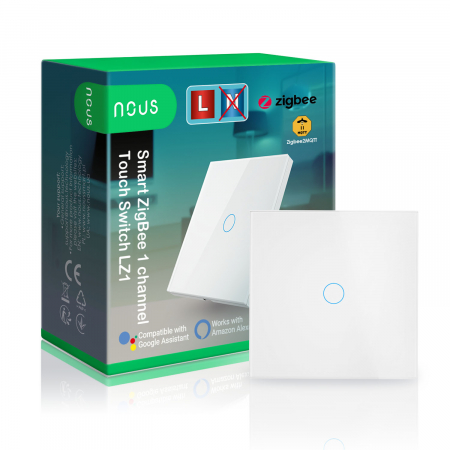 Intrerupator Inteligent Nous LZ1 Wifi, ZigBee, Touch, fara nul, 1 canal [0]