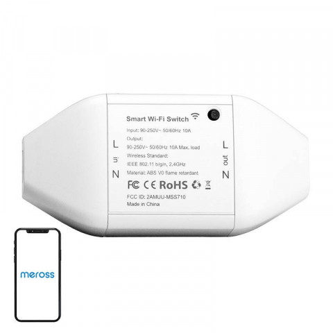 Relee Wireless - Întrerupător inteligent Wi-Fi Meross MSS710-UN (non-HomeKit)