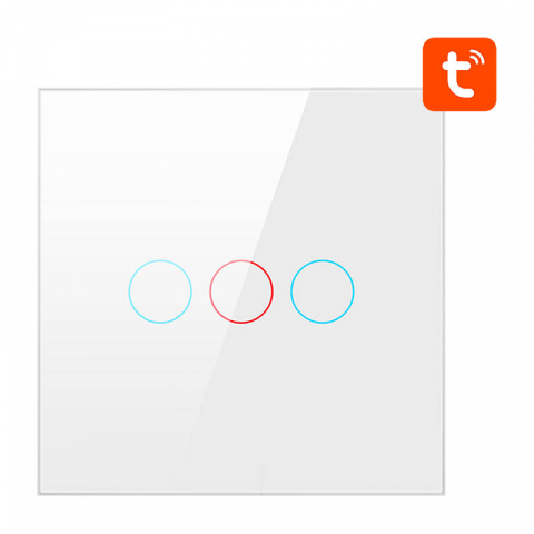 Întrerupător inteligent ZigBee Avatto ZTS02-EU-W3, 3 Canale, compatibil TUYA (alb) [1]