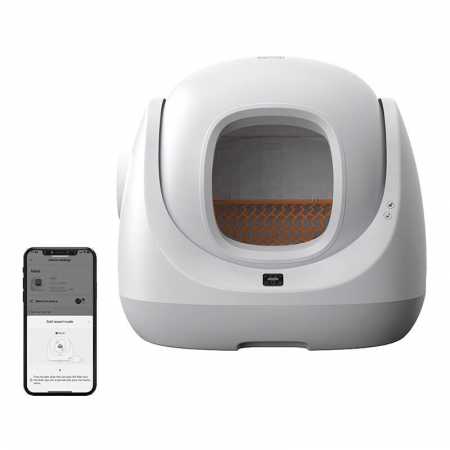 Litiera smart cu auto-curatare CatLink BayMax Lite pentru pisici de maxim 10kg, 65L, Senzor siguranta, WiFi, Alb [3]