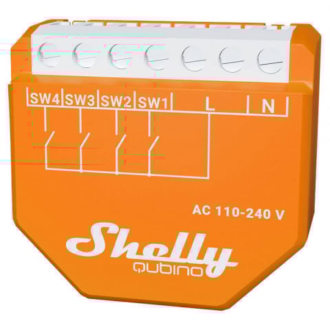 Modul Wi-Fi pentru activarea scenelor Shelly Qubino Wave i4 , 4 canale, compatibil cu Amazon Alexa și Google Assistant [0]