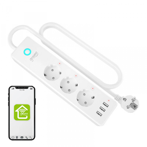 Prelungitor smart WiFi Gosund P1 PLUS (4x prize AC schuko, 3x USB-A) compatibil Tuya [2]