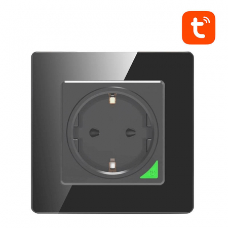 Prize WiFi - Priza de perete Smart WiFi, Avatto N-WOT10-EU-B, Tuya, neagra