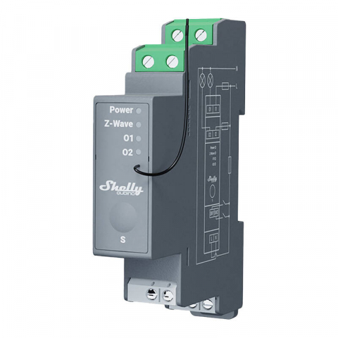 Relee Wireless - Releu cu 2 canale pentru șină DIN Shelly Qubino Pro 2