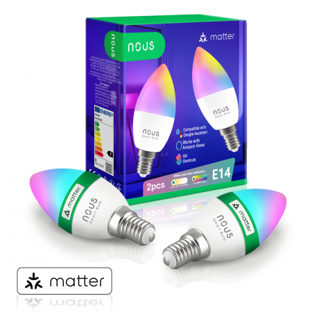 Set 2 Becuri LED RGB Smart NOUS P4, E14, Control din aplicatie [0]