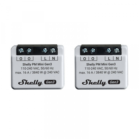 Relee Wireless - Set de 2 Controlere Mini Gen3 Shelly PM