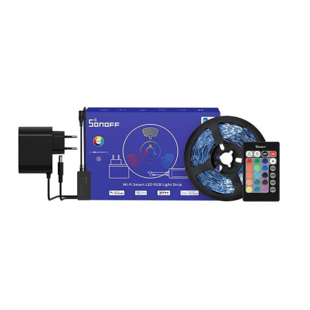 Iluminat Smart - Banda LED Inteligentă Sonoff L2 Lite, Wi-Fi, Bluetooth, telecomanda, sincronizare muzica, 5m