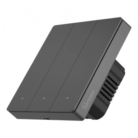 Intrerupatoare smart - Sonoff M5 - Intrerupator smart, wireless, 3 Butoane, Gri