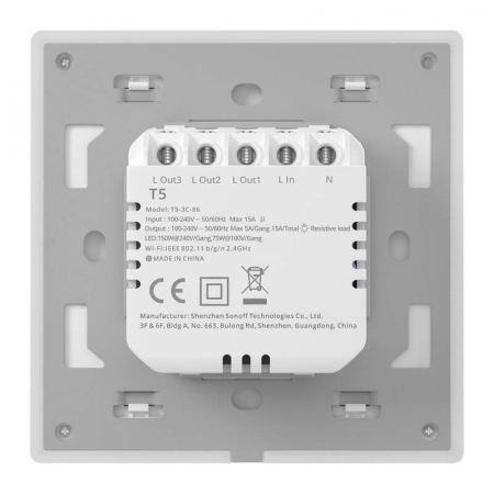 Intrerupator Smart cu Touch si WiFi, Sonoff TX T5 3C ( 3 Canale ) [5]