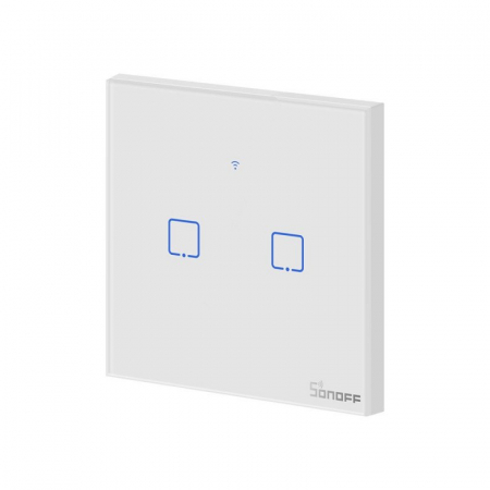 Sonoff T1EU2C-TX - Intrerupator touch, 2 butoane, WiFi si RF 433Mhz [1]
