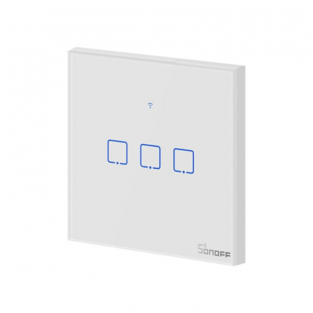 Sonoff T1EU3C-TX - Intrerupator touch, 3 butoane, WiFi si RF 433Mhz [1]