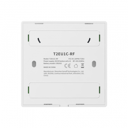 Sonoff T2EU1C-RF - Intrerupator touch alb, 1 buton, RF 433Mhz [2]