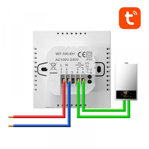 Termostat smart pentru centrala termica, Avatto ZWT100 3A Zigbee Tuya [3]