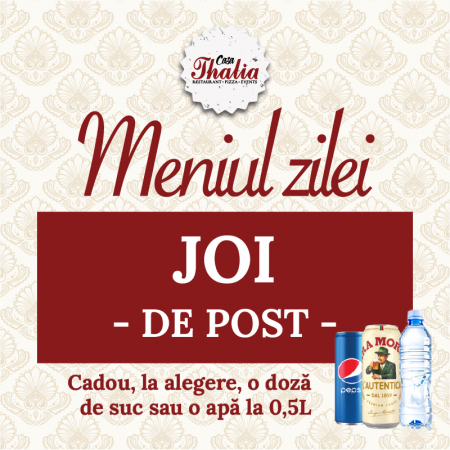 Meniul zilei de Joi - de Post