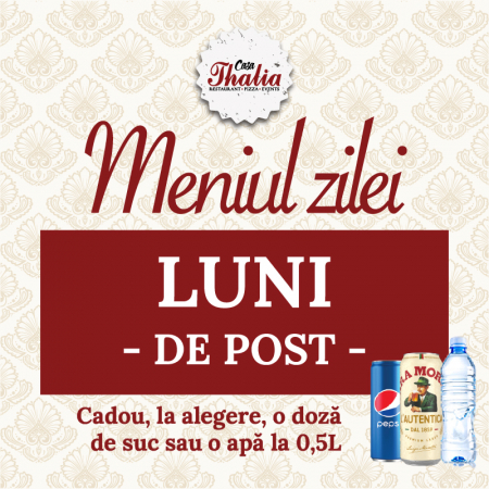 Meniul zilei de Luni - de Post