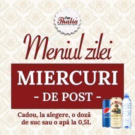 Meniul zilei de Miercuri - de Post
