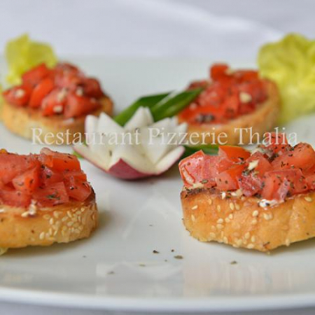 Snacks - Bruschette with basil