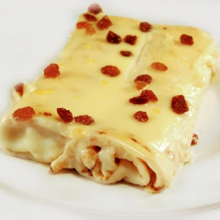Desert - Clătite cu brânză dulce și stafide al forno