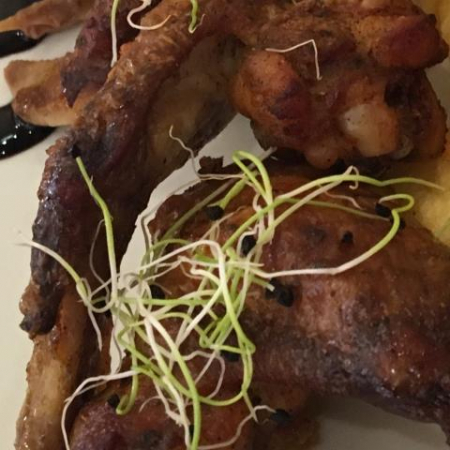 Chicken dishes - Chicken wing in the ofen with polenta and garlic