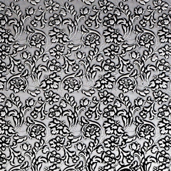 Panou decorativ 13412 FLORAL din piele barocă 3D culoare negru cu argint [1]