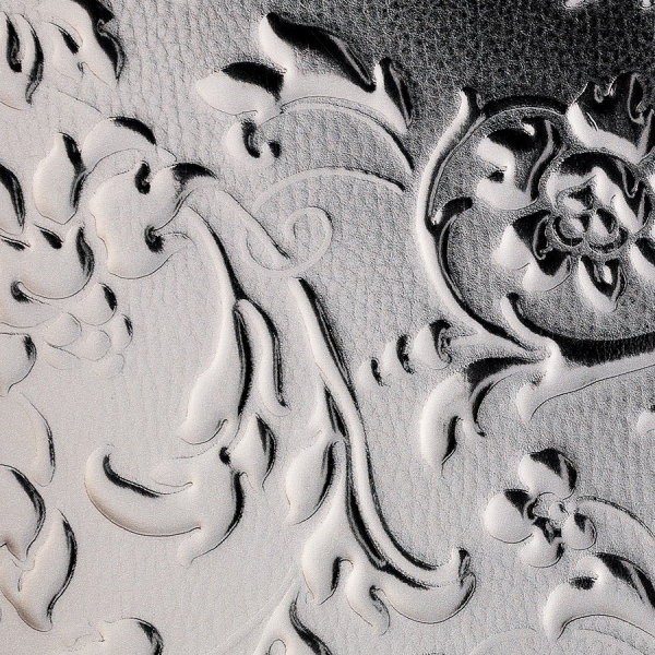 Panou decorativ 14266 FLORALdin piele  barocă 3D culoare Platinum Gri [2]